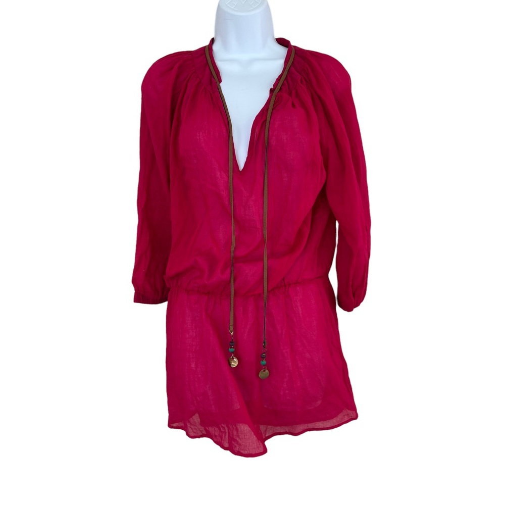 Vix Sofia swim coverup tunic pink boho S